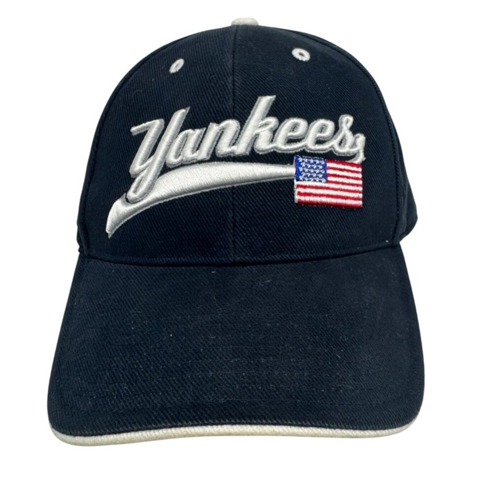 New York Yankees Hat Cap Mens Large American Flag Twin Enterprise Navy White